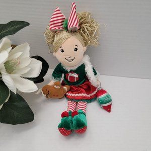 Groovy Girls Doll Chrissy Blonde Christmas Green Red Plush Soft Gingerbread man